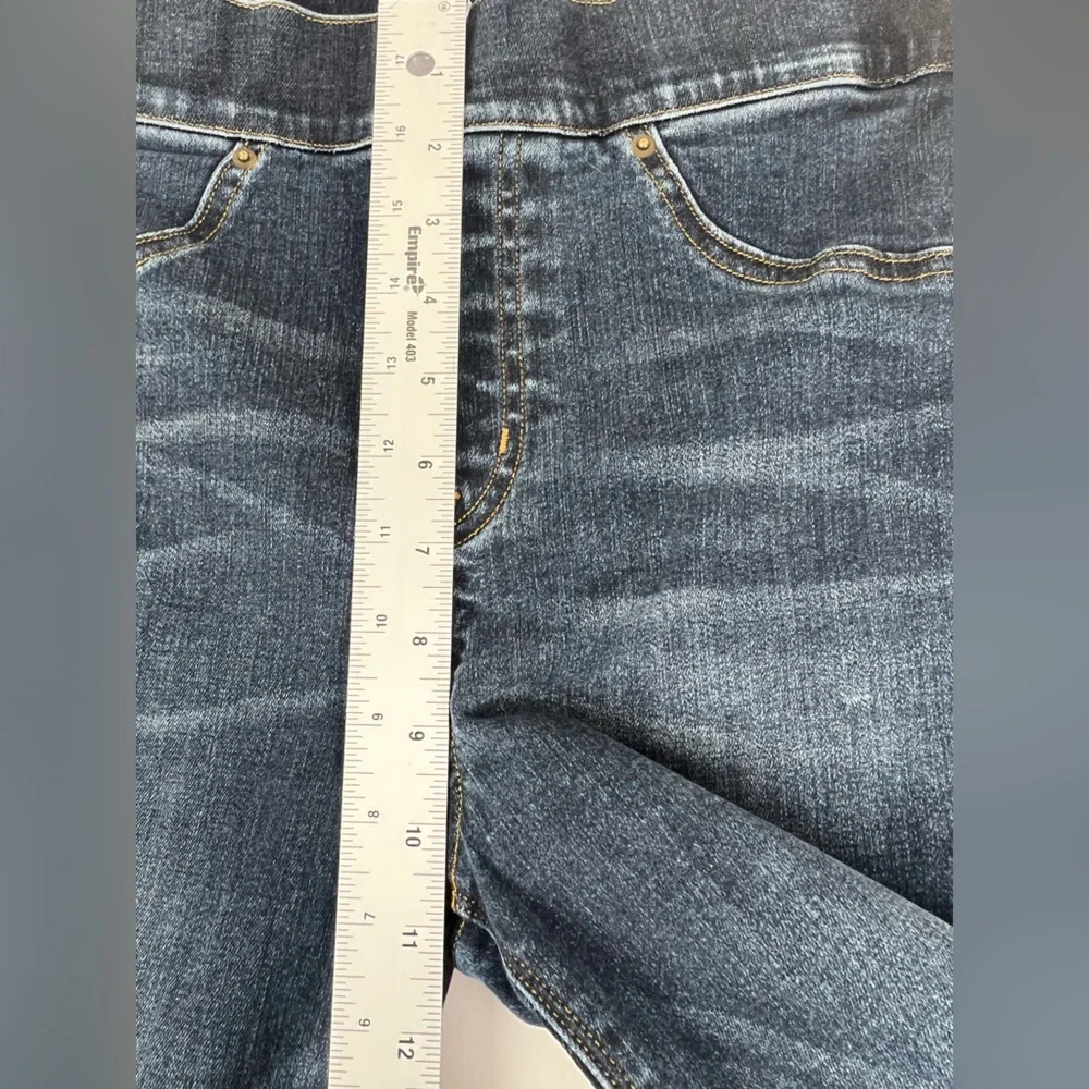 SPANX women's cropped stretch flare pull‎ on denim raw hem Size Small - Picture 9 of 12
